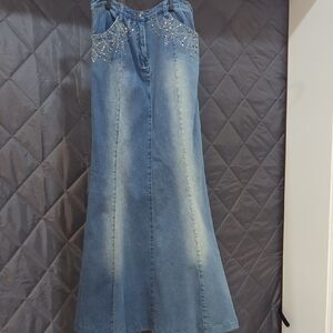 Women's Blue Embellished Jeans